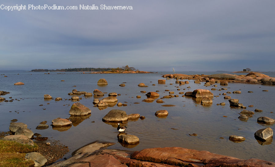 Rock, Beach, Coast, Outdoors, Sea, Water, Pebble