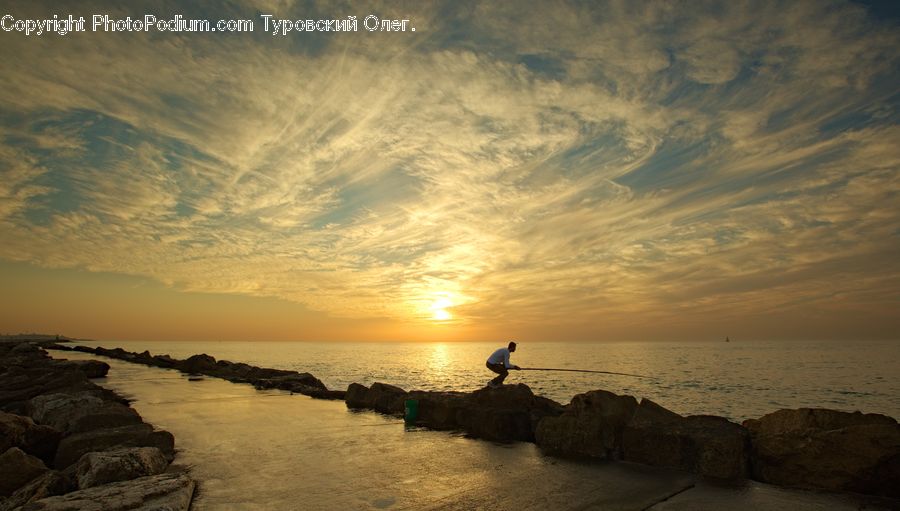 Coast, Outdoors, Sea, Water, Beach, Rock, Dawn