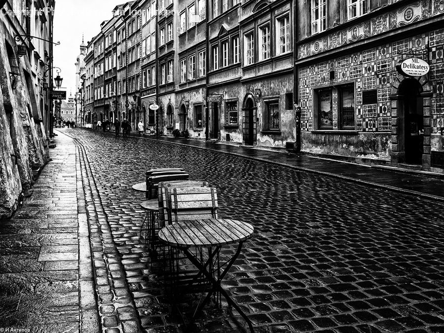 Chair, Furniture, Bench, Cobblestone, Pavement, Walkway, City