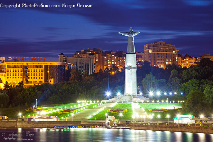 Fountain, Water, Cross, Stage, Art, Sculpture, Statue