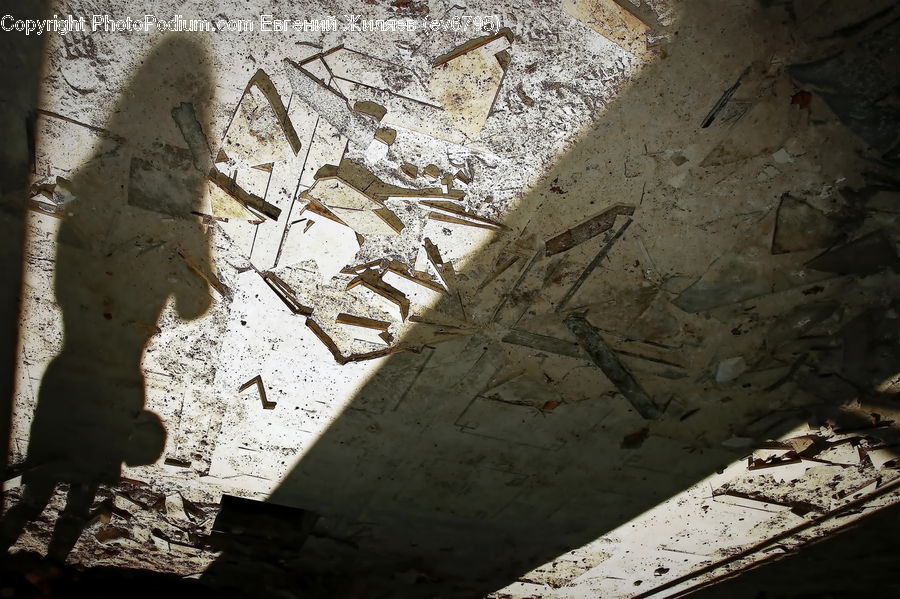 Puddle, Crypt, Rubble, Silhouette, Outdoors, Sand, Soil