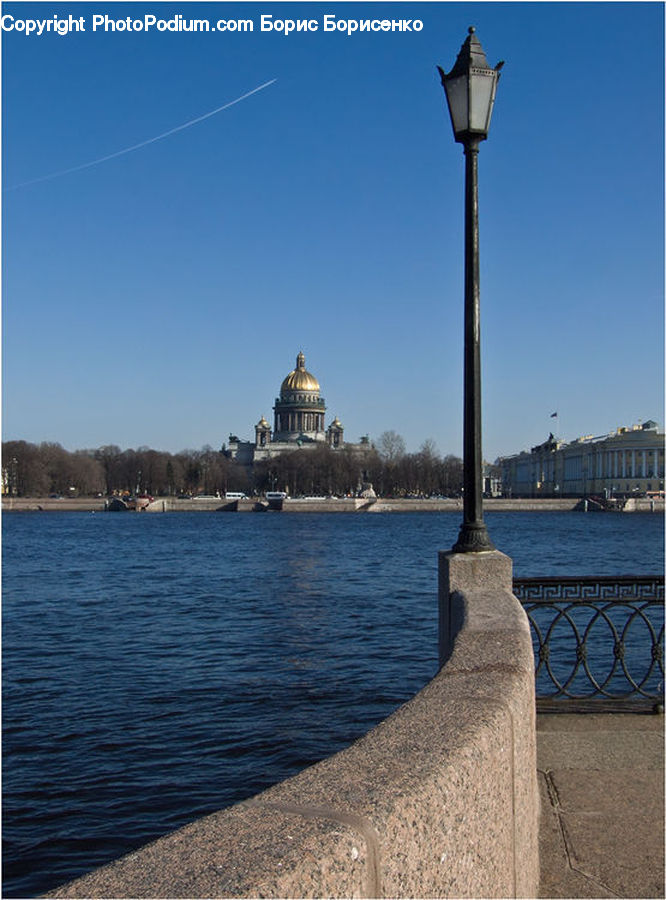 Lamp Post, Pole, Architecture, Dome, Bench, Coast, Outdoors