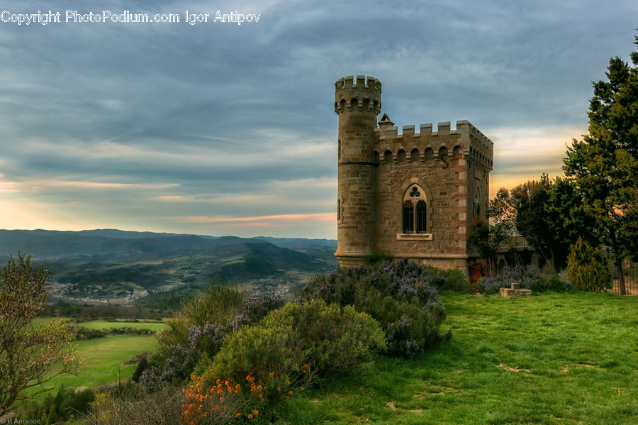 Architecture, Castle, Fort, Countryside, Outdoors, Bell Tower, Clock Tower