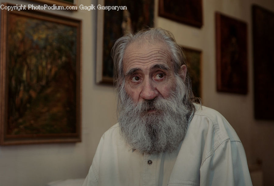 People, Person, Human, Beard, Hair, Art, Painting