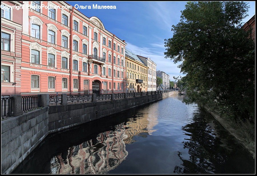 Canal, Outdoors, River, Water, Apartment Building, Building, High Rise