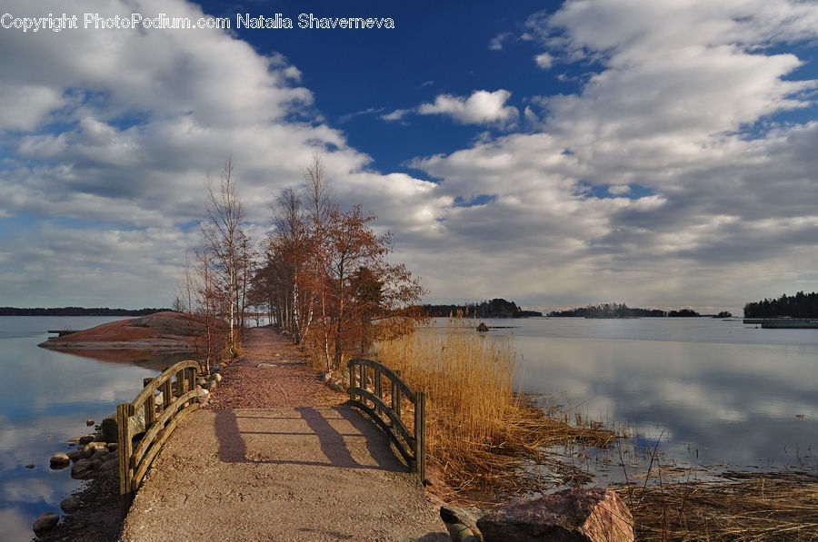 Bench, Flood, Landscape, Nature, Scenery, Dirt Road, Gravel