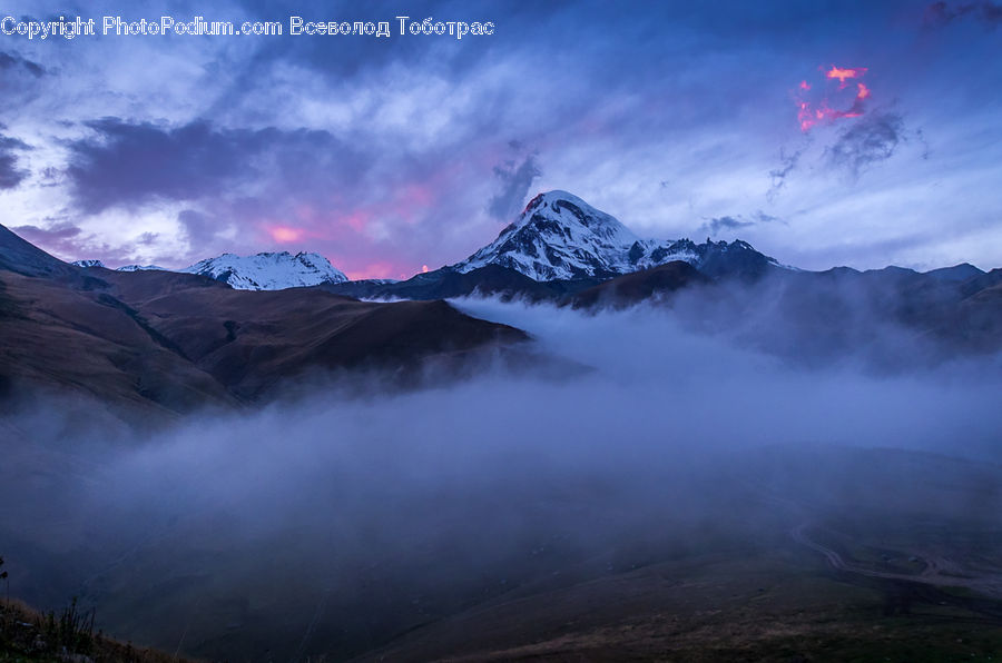 Alps, Crest, Mountain, Peak, Dawn, Dusk, Sky