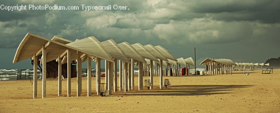 Beach, Coast, Outdoors, Sea, Water, Building, Hut