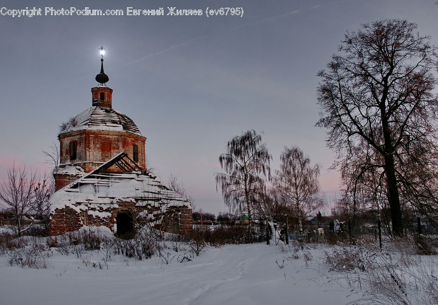 Ice, Outdoors, Snow, Architecture, Bell Tower, Clock Tower, Tower