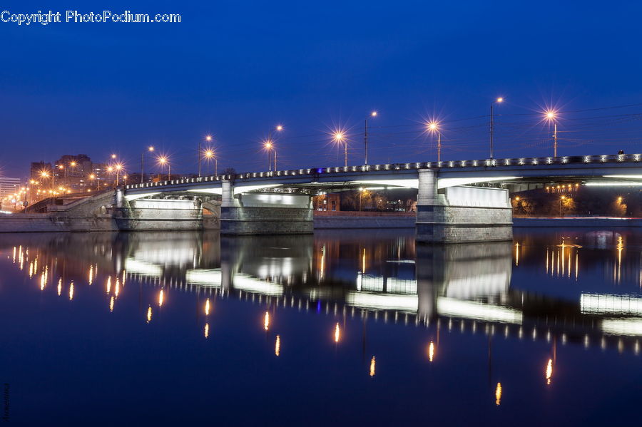 Bridge, City, Downtown, Outdoors, River, Water, Dock