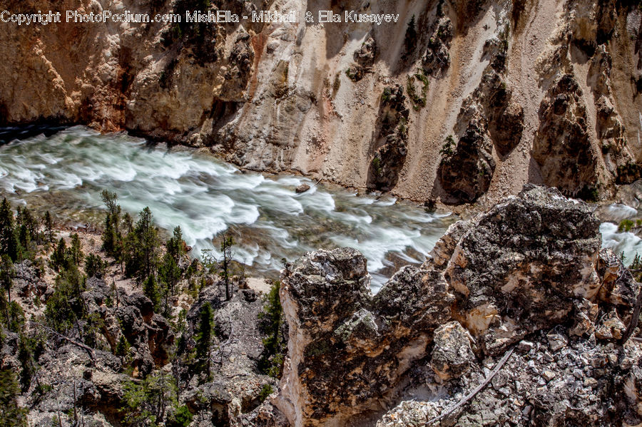 Creek, Outdoors, River, Water, Waterfall, Rock, Moss