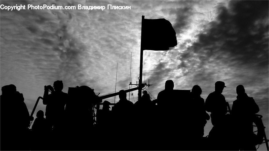 People, Person, Human, Silhouette, Azure Sky, Cloud, Outdoors