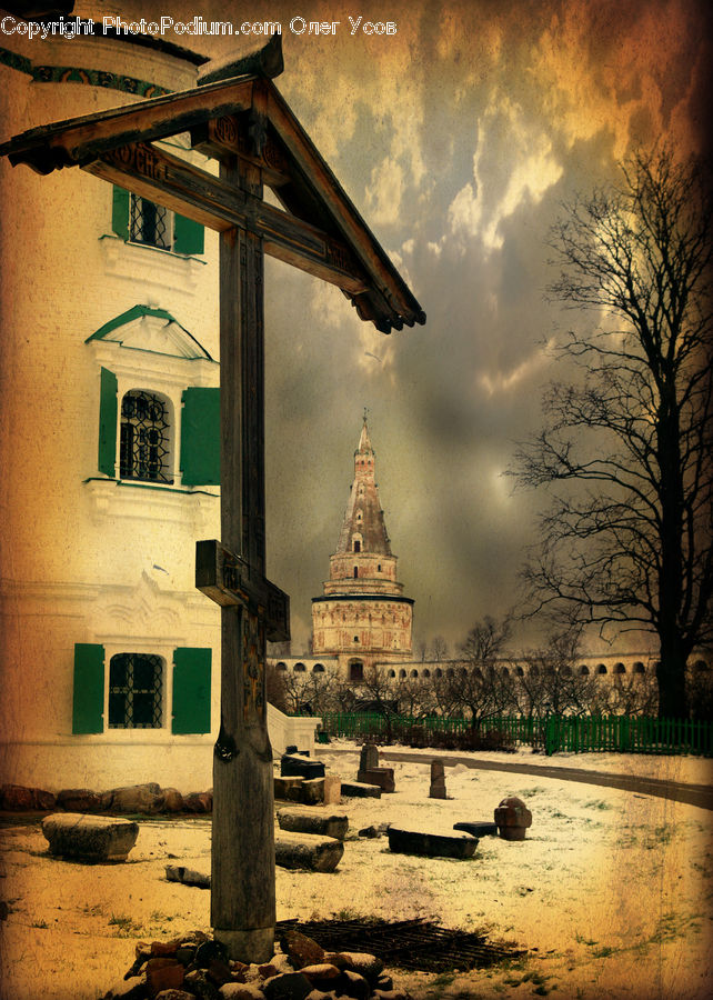 Architecture, Bell Tower, Clock Tower, Tower, Fence, Wall, Flood