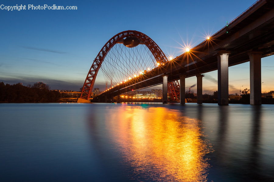 Bridge, Dawn, Dusk, Sky, Sunrise, Sunset, Red Sky