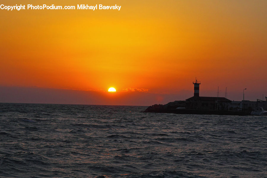 Coast, Outdoors, Sea, Water, Beacon, Building, Lighthouse