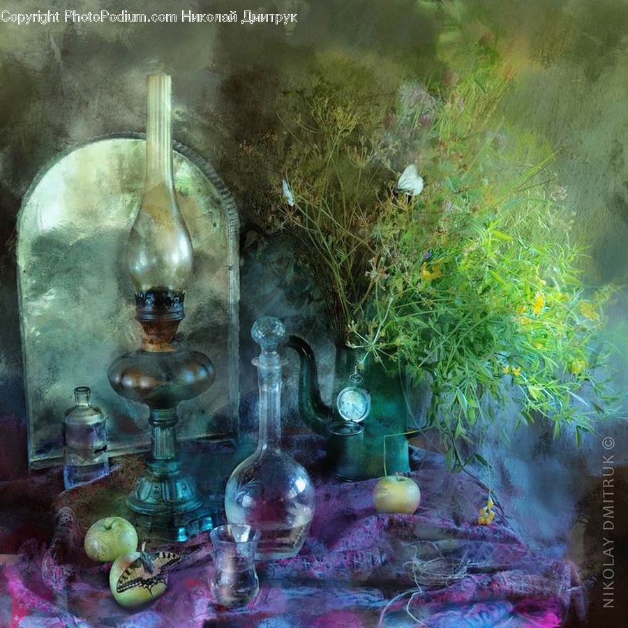 Glass, Goblet, Dill, Plant, Art, Moss, Beverage