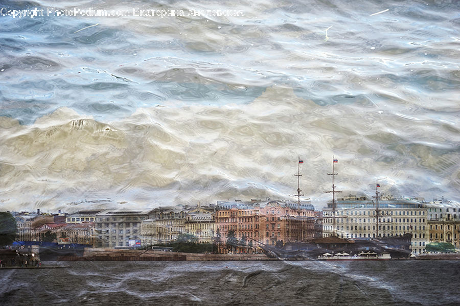 Sea, Sea Waves, Tsunami, Outdoors, Water, Art, Architecture