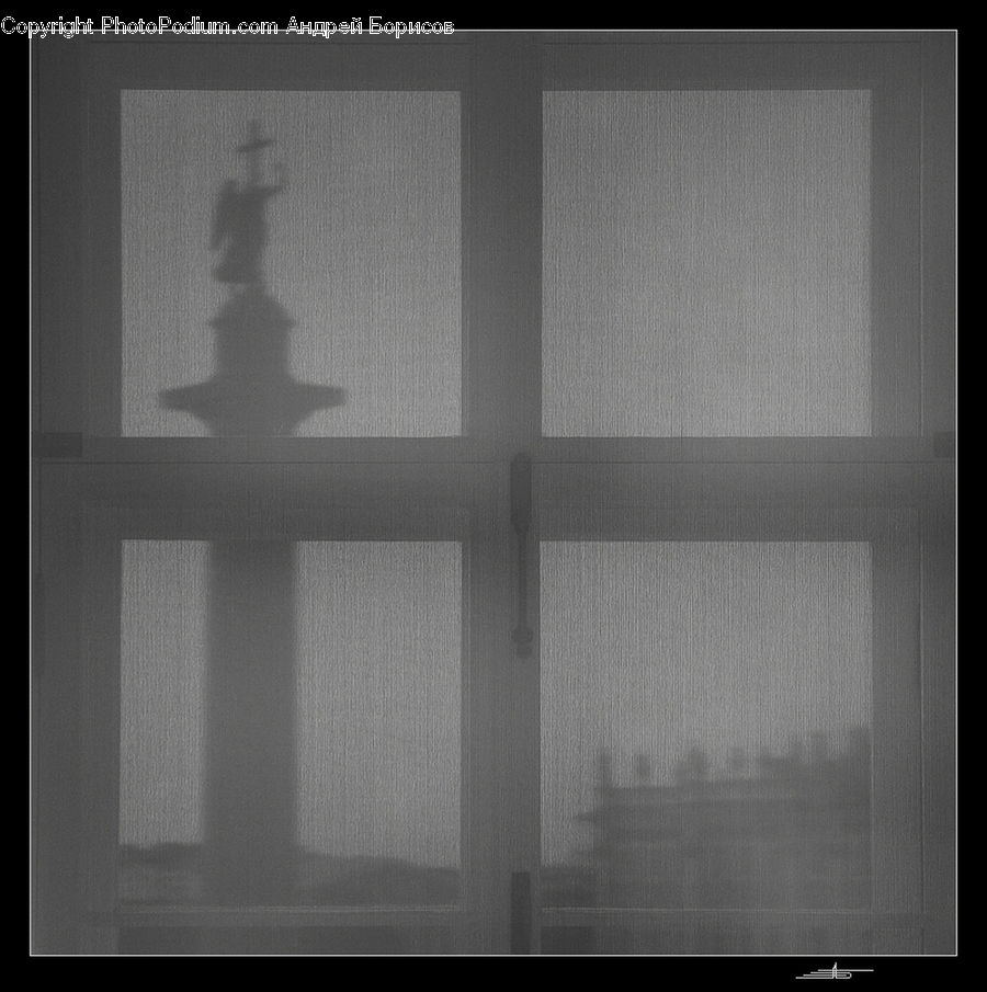 Silhouette, Cross, Window