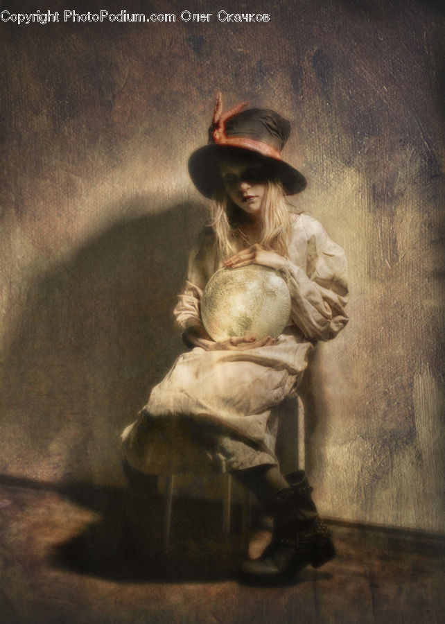 Art, Painting, Footwear, Shoe, Costume, Person, Portrait