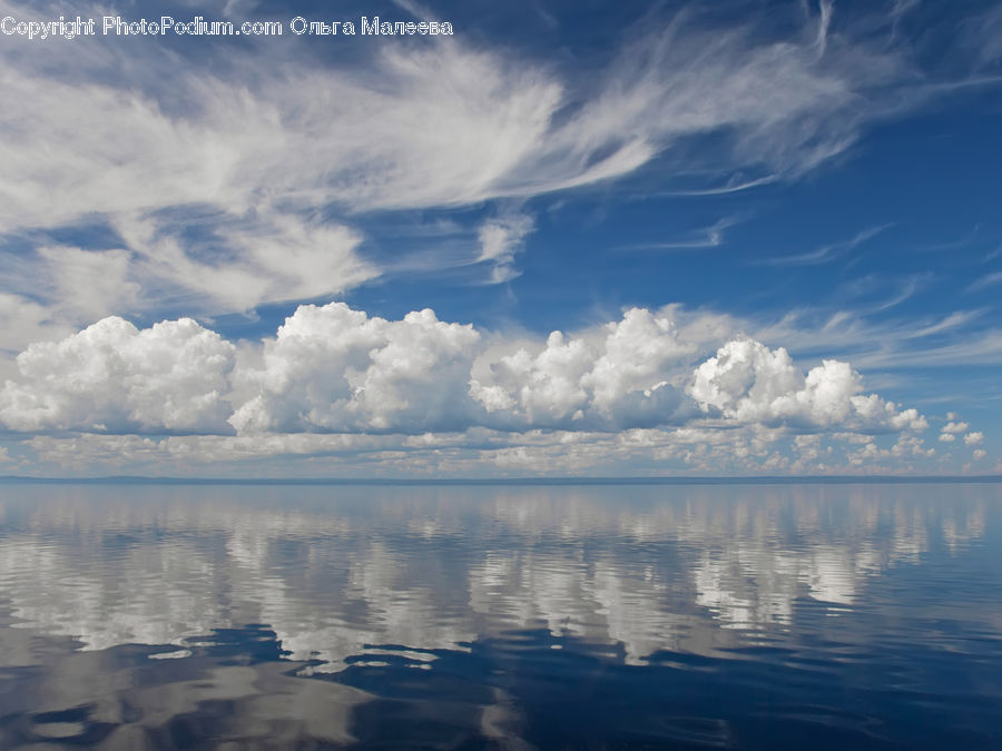 Azure Sky, Cloud, Outdoors, Sky, Cumulus, Ripple, Water