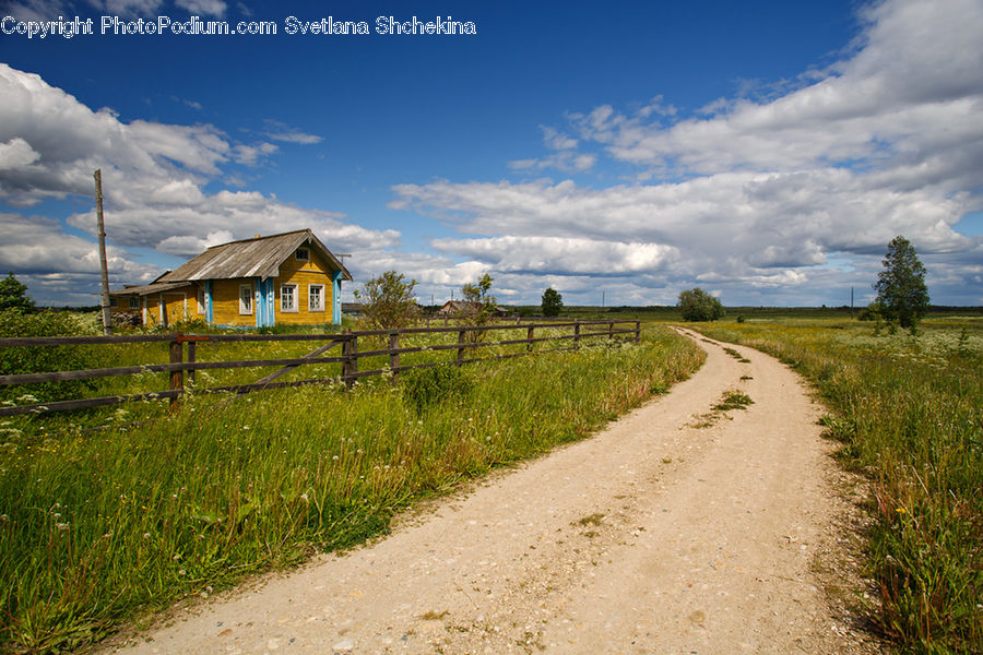 Dirt Road, Gravel, Road, Cabin, Hut, Rural, Shack