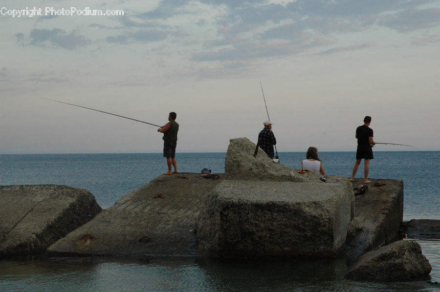 Coast, Outdoors, Sea, Water, Fishing, Leisure Activities, Rock