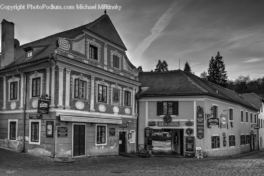 Shop, Building, Downtown, Town, Housing, Villa, Alley