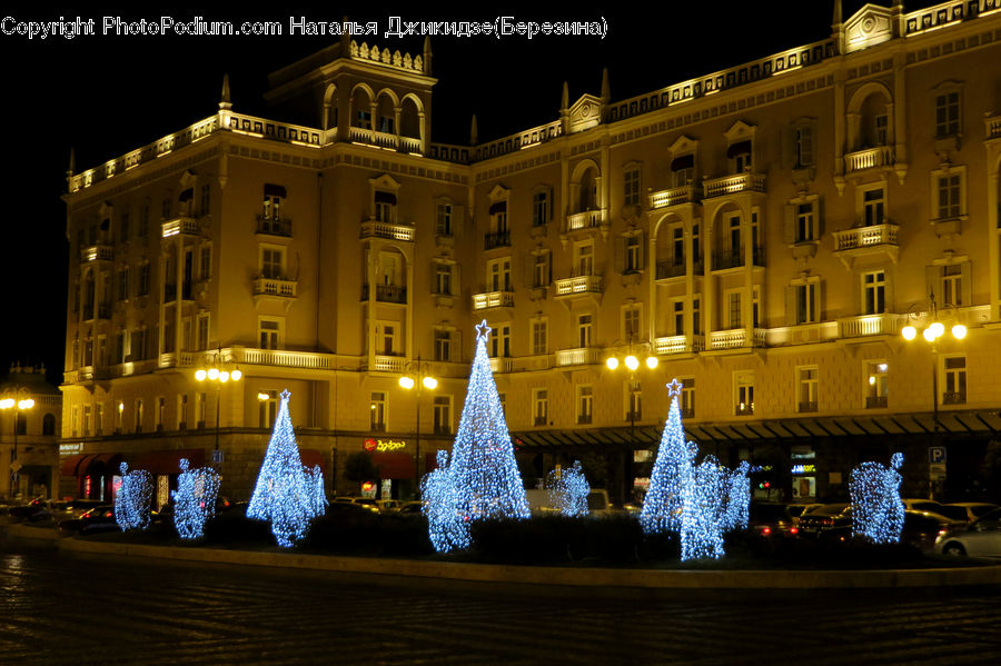 Architecture, Downtown, Plaza, Town Square, Fountain, Water, Building