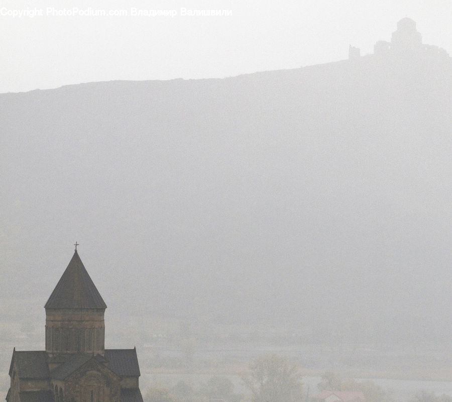 Architecture, Spire, Steeple, Tower, Bell Tower, Clock Tower, Fog