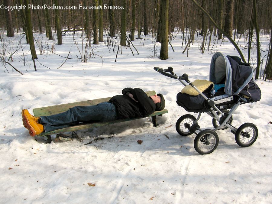 Stroller, Bicycle, Bike, Vehicle, Sled