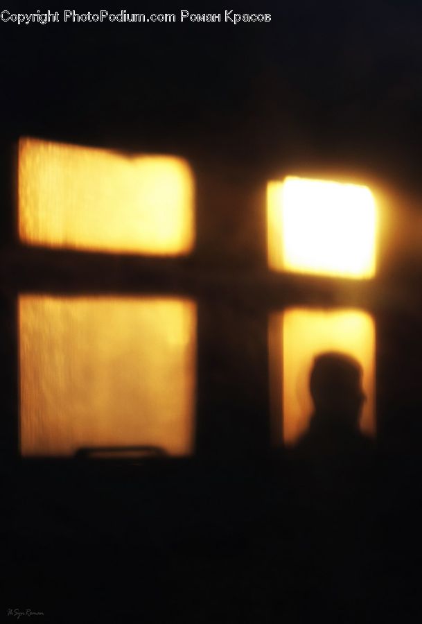 Silhouette, Fire, Fireplace, Hearth, Flame, Candle, Lighting