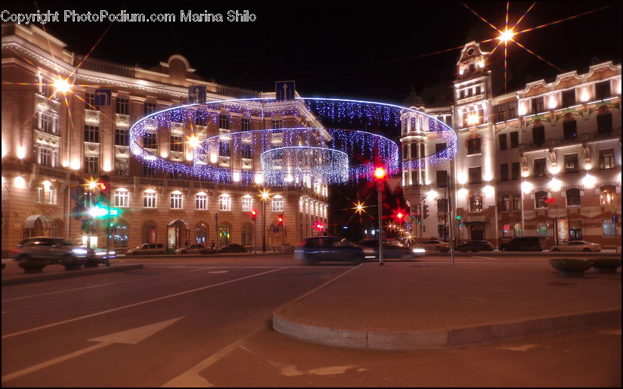 City, Downtown, Metropolis, Urban, Intersection, Road, Architecture