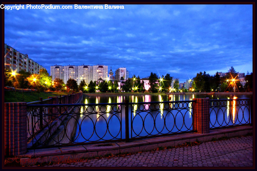 City, Downtown, Metropolis, Urban, Balcony, Lighting, Building