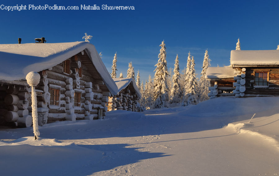 Ice, Outdoors, Snow, Building, Cottage, Housing, Hut