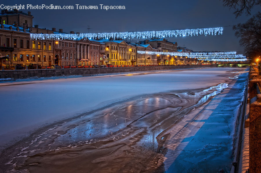 Night, Outdoors, Boardwalk, Deck, Path, Sidewalk, Walkway