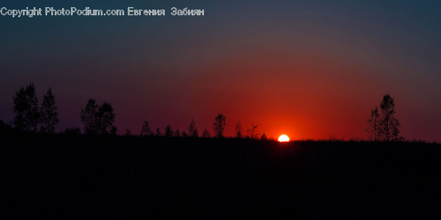 Dawn, Dusk, Red Sky, Sky, Sunrise, Sunset, Silhouette