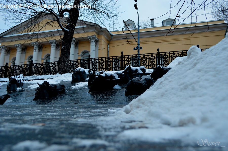Building, Cottage, Housing, Ice, Outdoors, Snow, Office Building