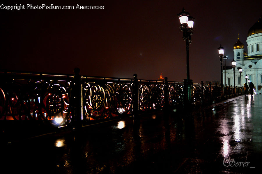Night, Outdoors, Lighting, Boardwalk, Deck, Path, Sidewalk