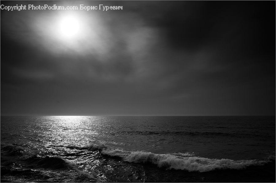 Astronomy, Moon, Night, Outdoors, Space, Sea, Water