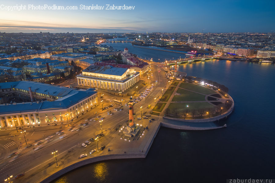 Aerial View, City, Downtown, Metropolis, Urban, Building, Town