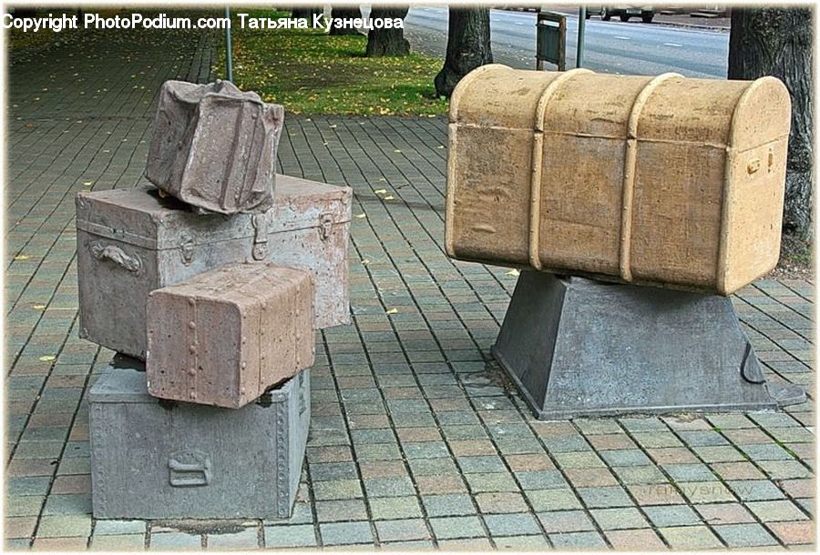 Armchair, Furniture, Chair, Monument, Flagstone, Luggage, Suitcase