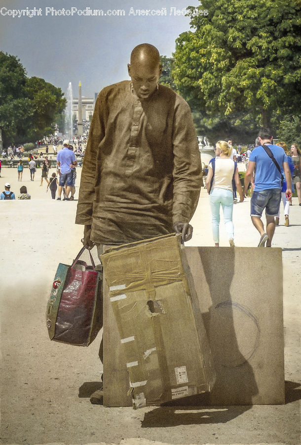 Human, People, Person, Bag, Sack, Shorts, Crowd