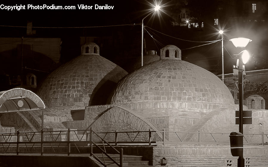 Arch, Architecture, Dome, Night, Outdoors, Globe, Planet