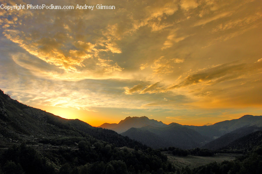 Dawn, Dusk, Sky, Sunrise, Sunset, Mountain, Mountain Range