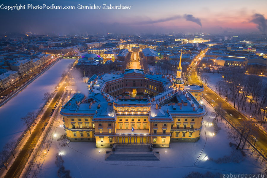 Aerial View, City, Downtown, Bridge, Metropolis, Urban, Architecture