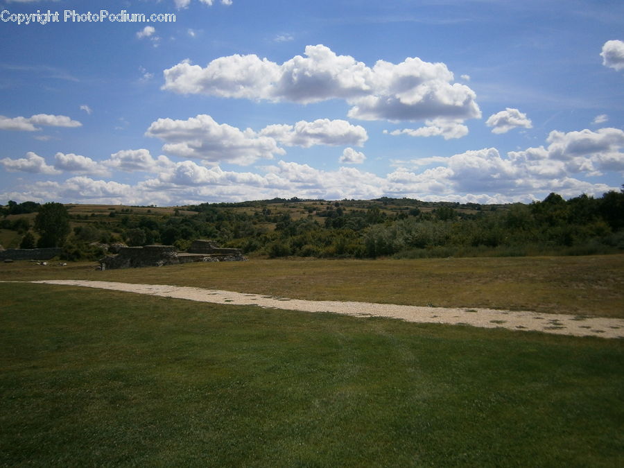Field, Grass, Grassland, Land, Outdoors, Cloud, Cumulus