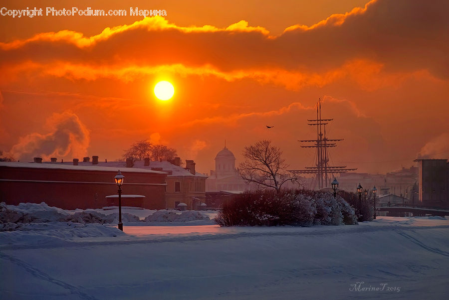 Dawn, Dusk, Red Sky, Sky, Sunrise, Sunset, Blizzard