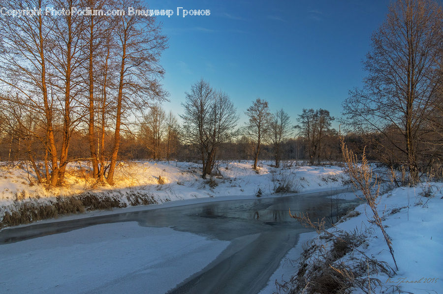 Ice, Outdoors, Snow, Ditch, Landscape, Nature, Scenery