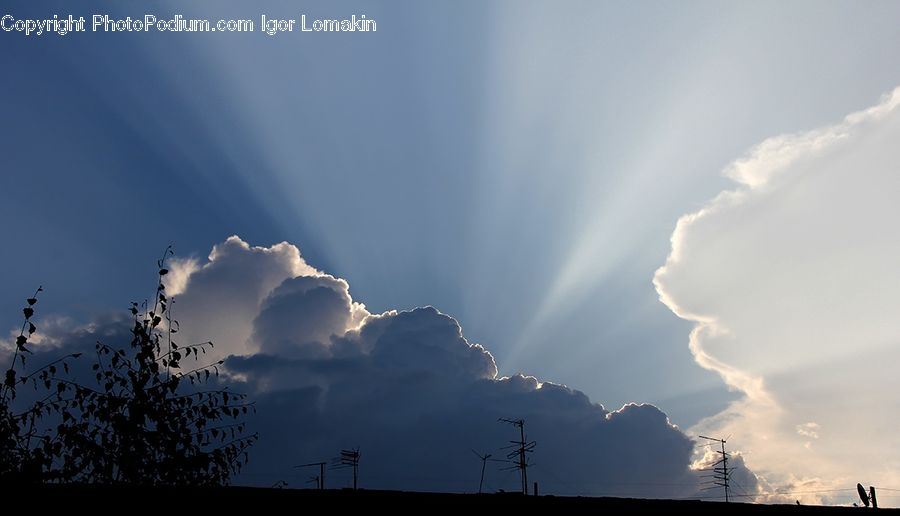 Azure Sky, Cloud, Outdoors, Sky, Cumulus, Flare, Light