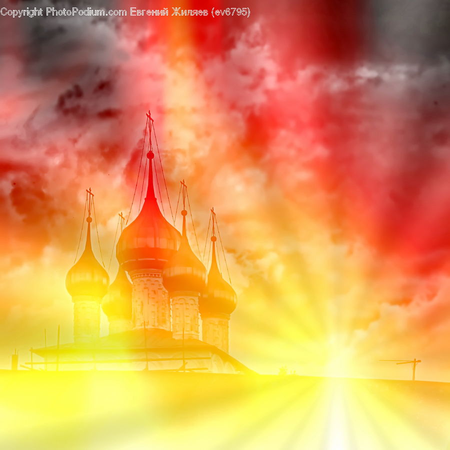 Dawn, Dusk, Red Sky, Sky, Sunrise, Sunset, Flare
